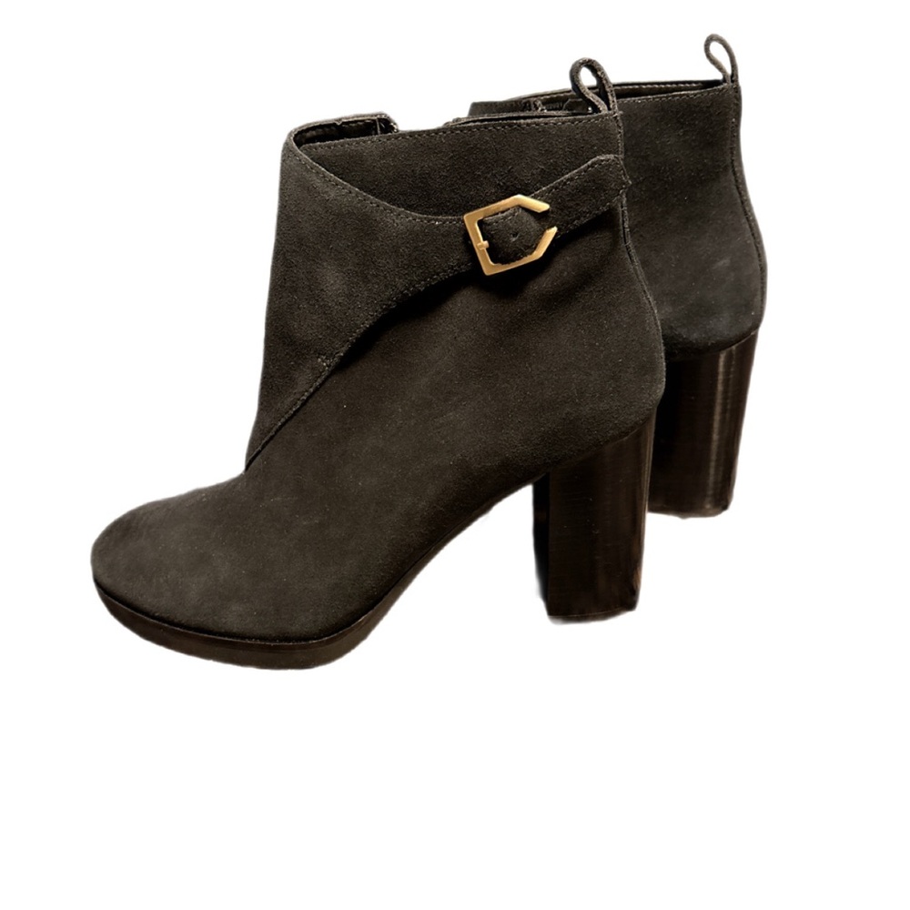 COLE HAAN Harrington Grand Riding Suede Black Booties EUC 7 No Box